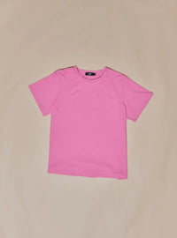 A Candy Pink Basic Cotton Tee