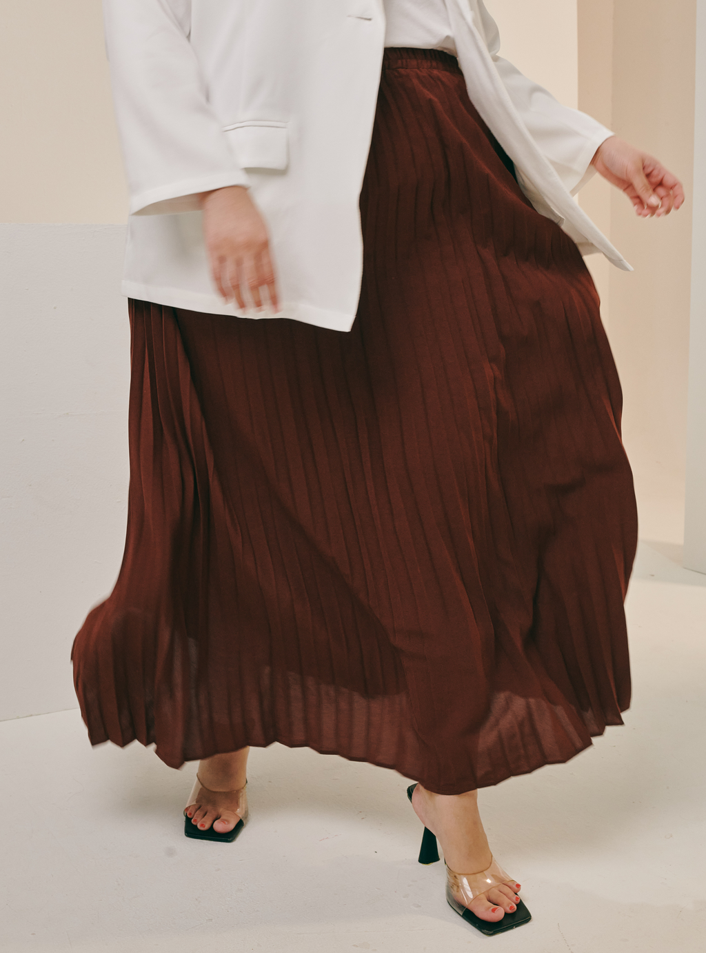 Laura Pleated Skirt - Earthy