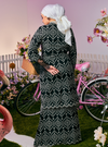 Tun Farah Embroidered Eyelet Kurung - Black