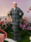 Tun Farah Embroidered Eyelet Kurung - Black