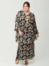 A woman dressed in Black Tun Salma 3D Chiffon Fleur Wrap