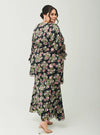 A woman dressed in Black Tun Salma 3D Chiffon Fleur Wrap