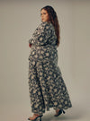 A woman dressed in Black White Tun Habiba Eyelet Set