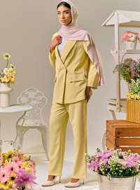 Renee Straight Cut Slacks - Butter Yellow