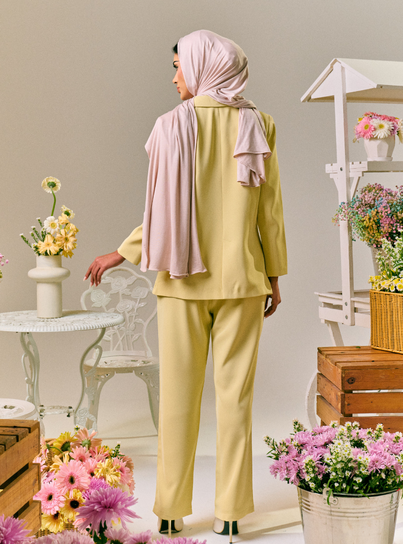 Renee Straight Cut Slacks - Butter Yellow