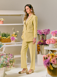 Rosie Dual Button Relaxed Blazer - Butter Yellow