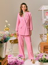 Rosie Dual Button Relaxed Blazer - Pink Doll