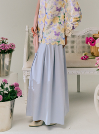 Harper Poplin Skirt - Stone Blue