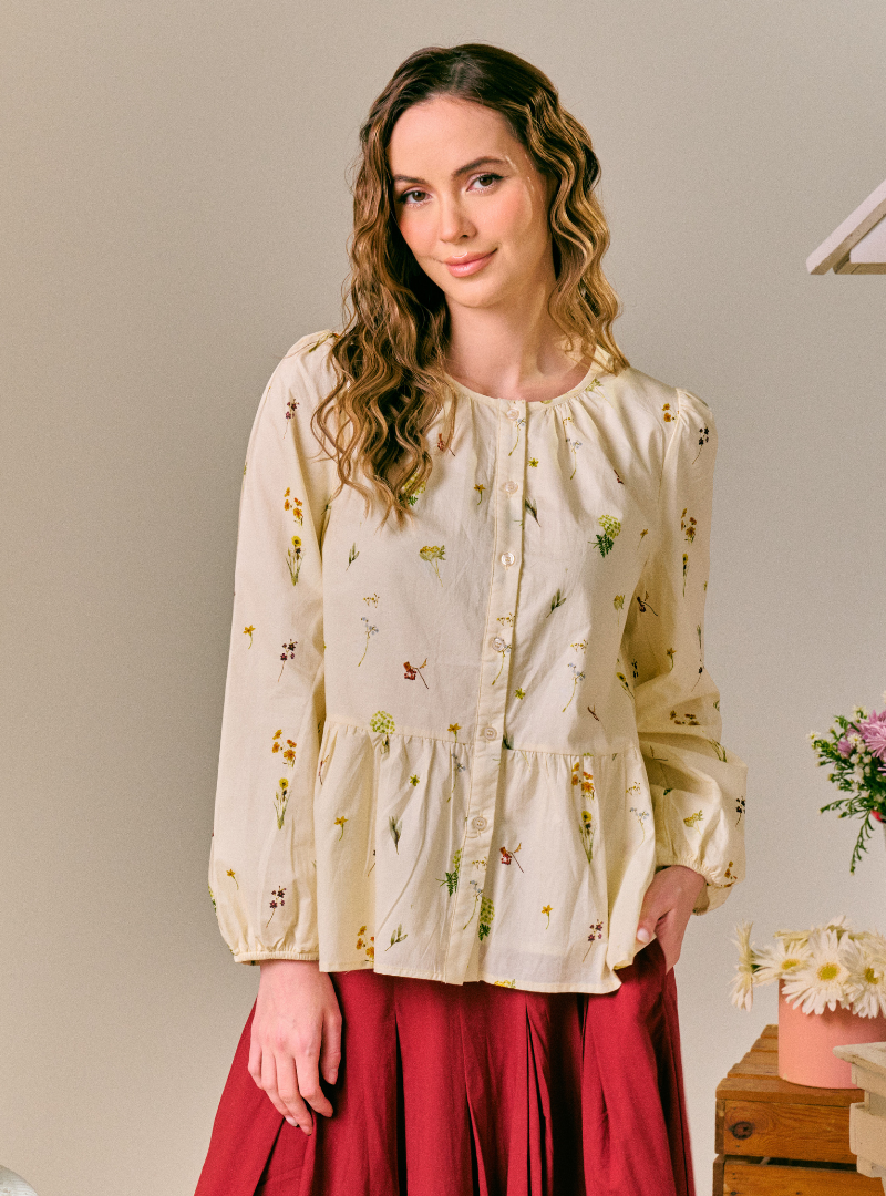 Stella Peplum Button Front Shirt
