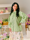 Tun Zamira Love Shaped Polka Dotted Top - Sage Green