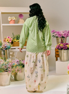 Tun Zamira Love Shaped Polka Dotted Top - Sage Green