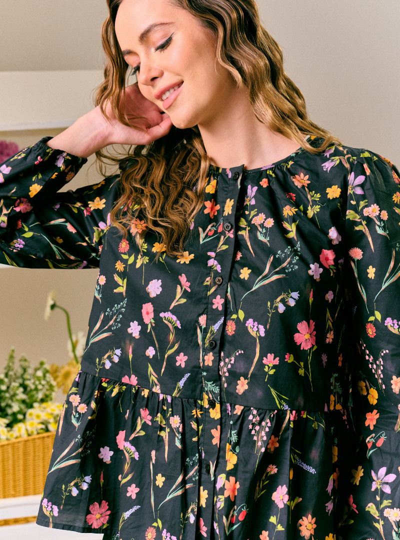 Minnie Peplum Button Front Shirt
