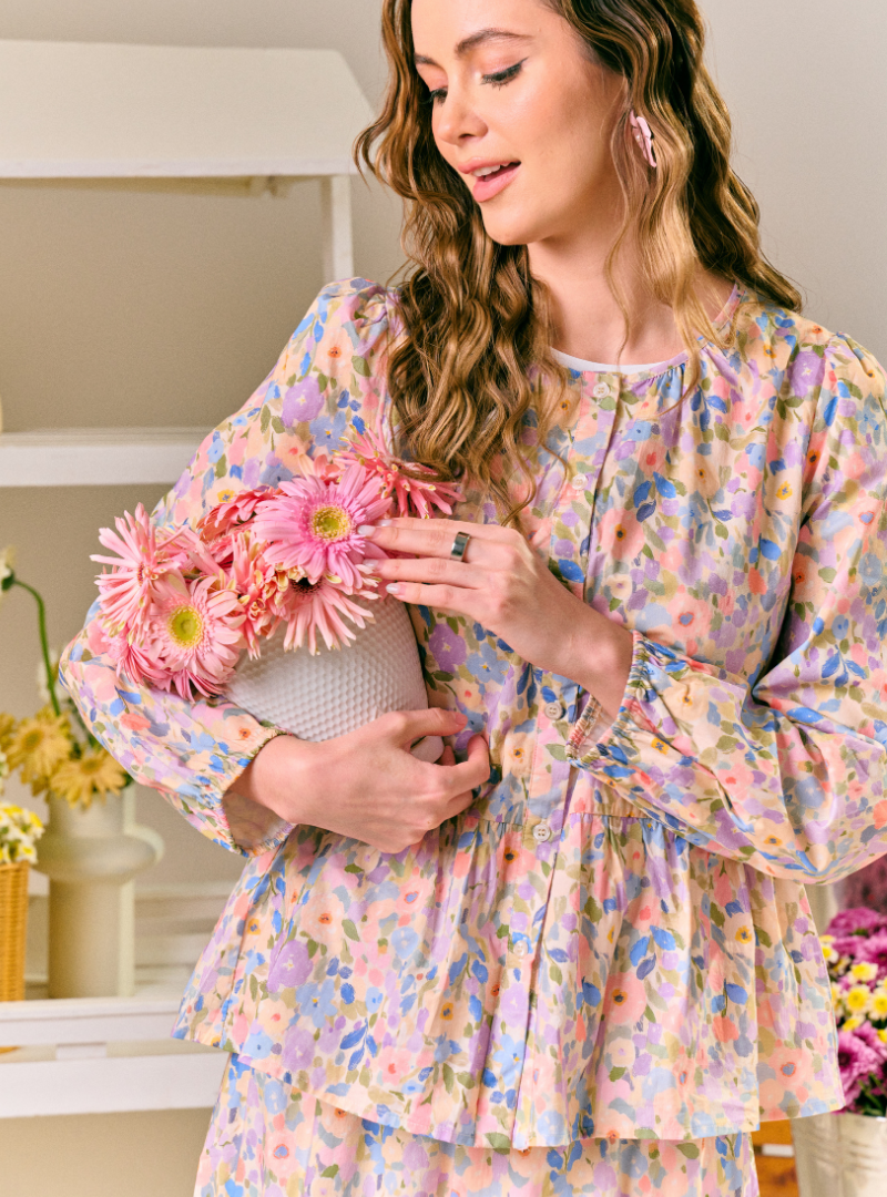Kimi Peplum Button Front Shirt