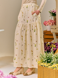 Sophie Floral Print A-Line Tiered Skirt