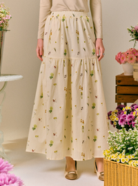 Sophie Floral Print A-Line Tiered Skirt