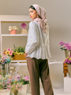 Gabrielle Peplum Button Front Shirt - White