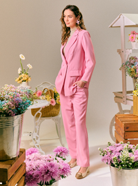 Rosie Dual Button Relaxed Blazer - Pink Doll
