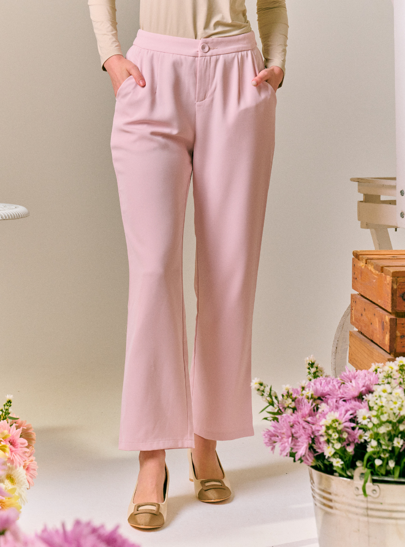 Renee Straight Cut Slacks - Baby Pink