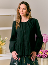 Gabrielle Peplum Button Front Shirt - Black