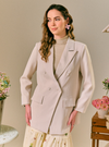 Rosie Dual Button Relaxed Blazer - Sand