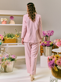Rosie Dual Button Relaxed Blazer - Baby Pink