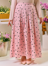 Lucy Poplin Skirt - Pink Dotted