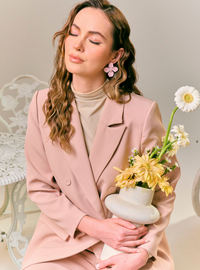 Rosie Dual Button Relaxed Blazer - Skin