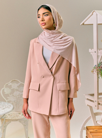 Rosie Dual Button Relaxed Blazer - Skin