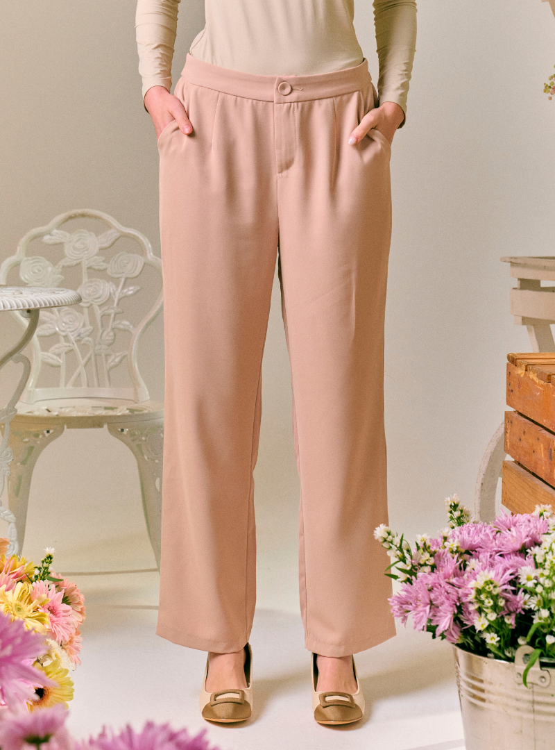 Renee Straight Cut Slacks - Skin