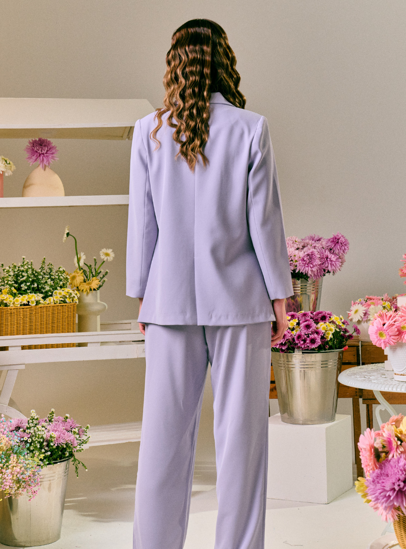 Rosie Dual Button Relaxed Blazer - Lilac