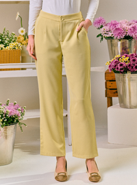 Renee Straight Cut Slacks - Butter Yellow