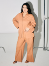 A woman dressed in Cinnamon Oversized Cotton Set