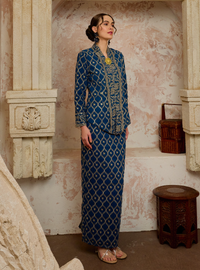 Seri Cempaka Embroidered Kebaya Kurung - Teal