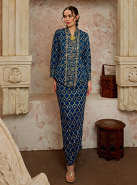 Seri Cempaka Embroidered Kebaya Kurung - Teal