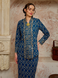 Seri Cempaka Embroidered Kebaya Kurung - Teal