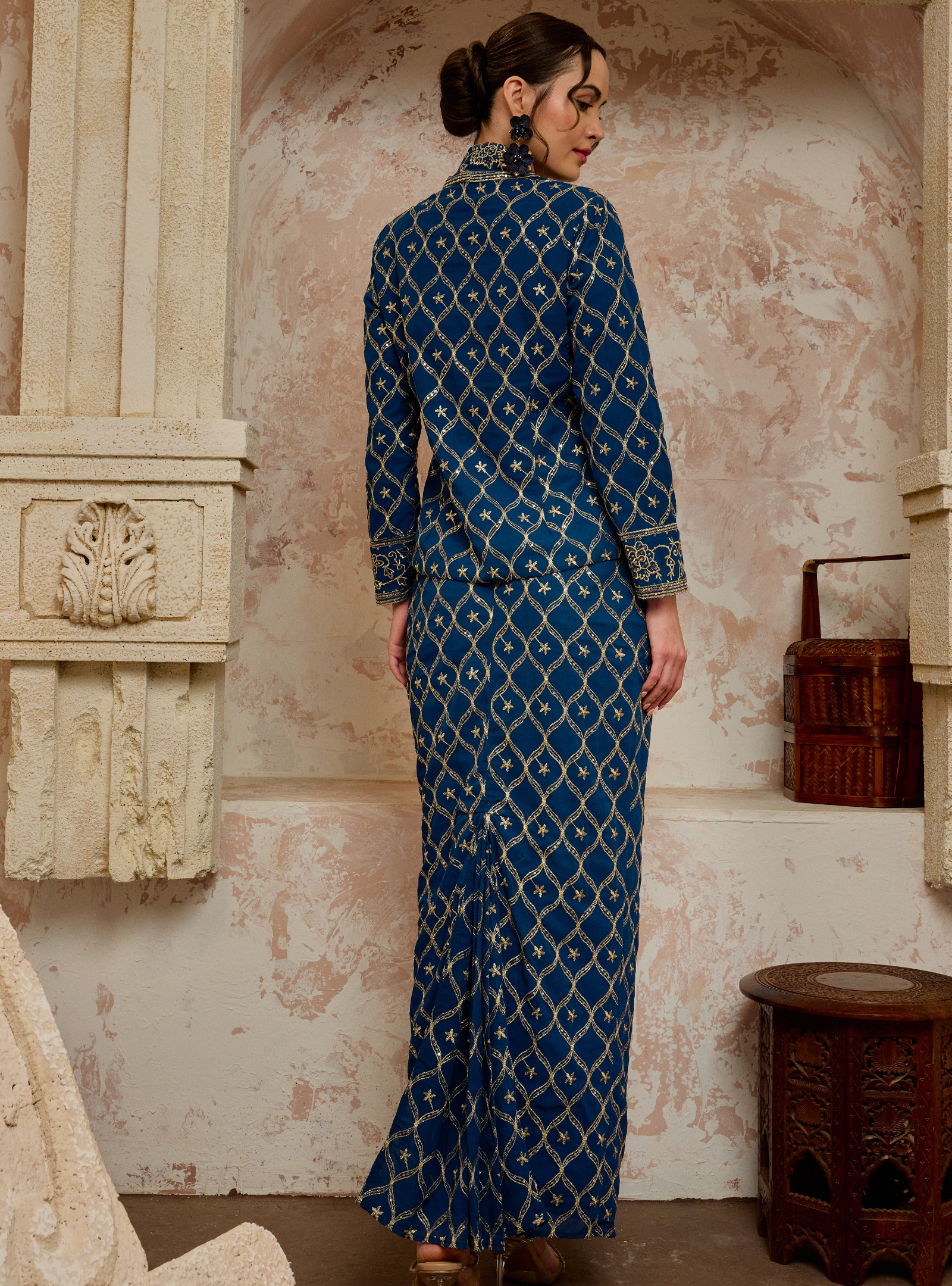 Seri Cempaka Embroidered Kebaya Kurung - Teal