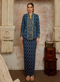 Seri Cempaka Embroidered Kebaya Kurung - Teal
