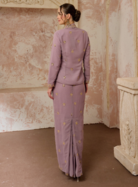 Seri Fatimah Embroidered Kebaya Kurung - Dusty Lilac