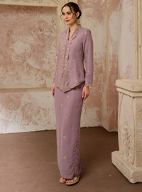 Seri Fatimah Embroidered Kebaya Kurung - Dusty Lilac