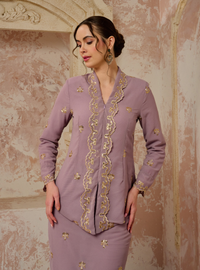 Seri Fatimah Embroidered Kebaya Kurung - Dusty Lilac
