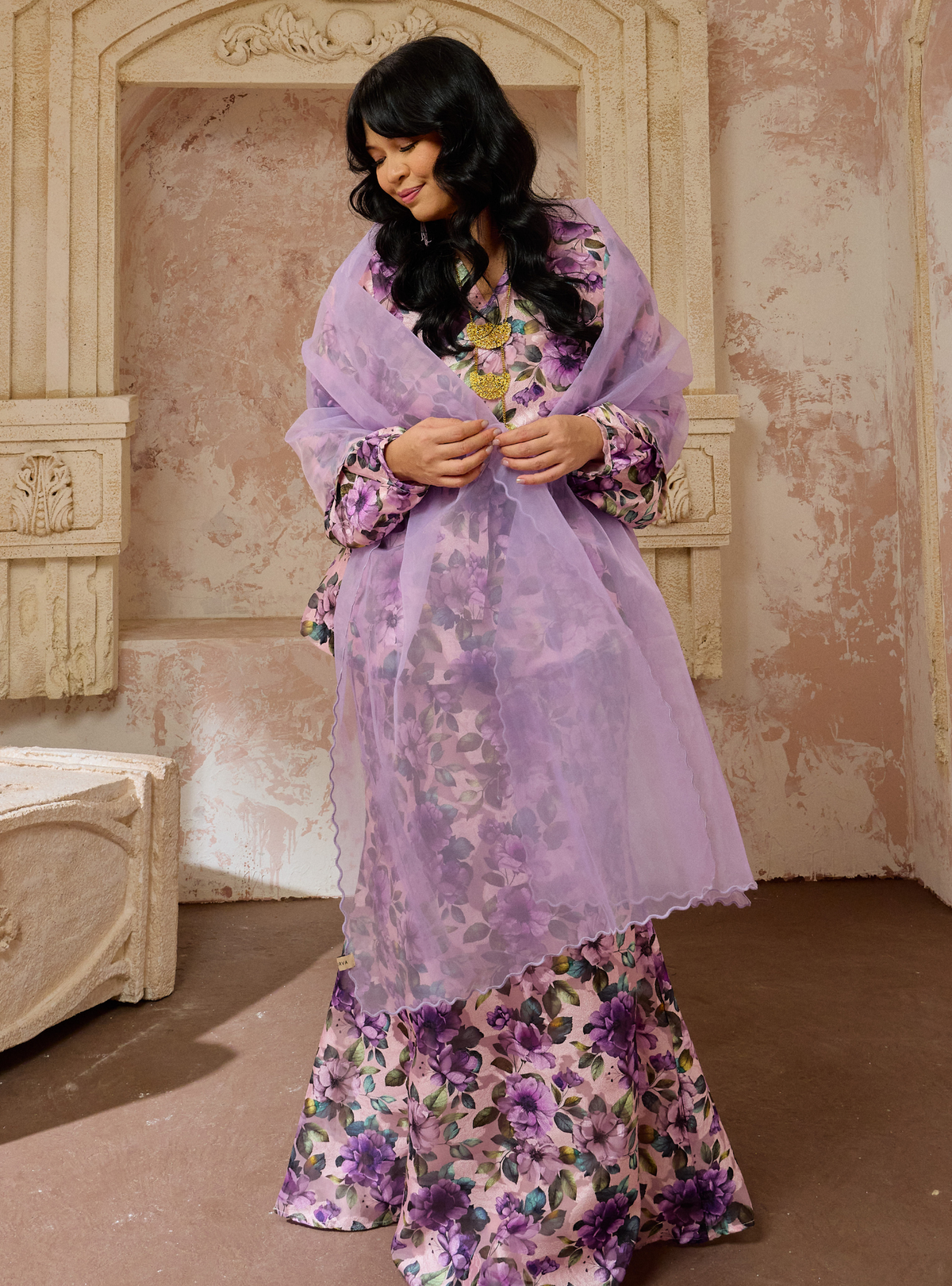 Amira Organza Selendang - Lilac