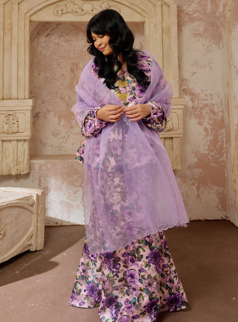 Amira Organza Selendang - Lilac