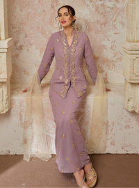Seri Fatimah Embroidered Kebaya Kurung - Dusty Lilac