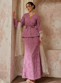 Seri Aishah Peplum Wrap Kurung - Lilac