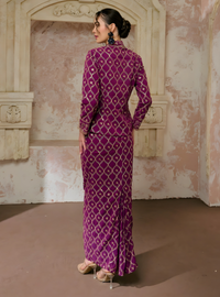 Seri Cempaka Embroidered Kebaya Kurung - Magenta