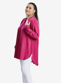 Mandarin Collar Oversized Shirt