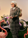 Tun Farah Embroidered Eyelet Kurung - Coco
