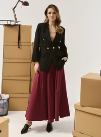 Gemma Poplin Skirt - Maroon