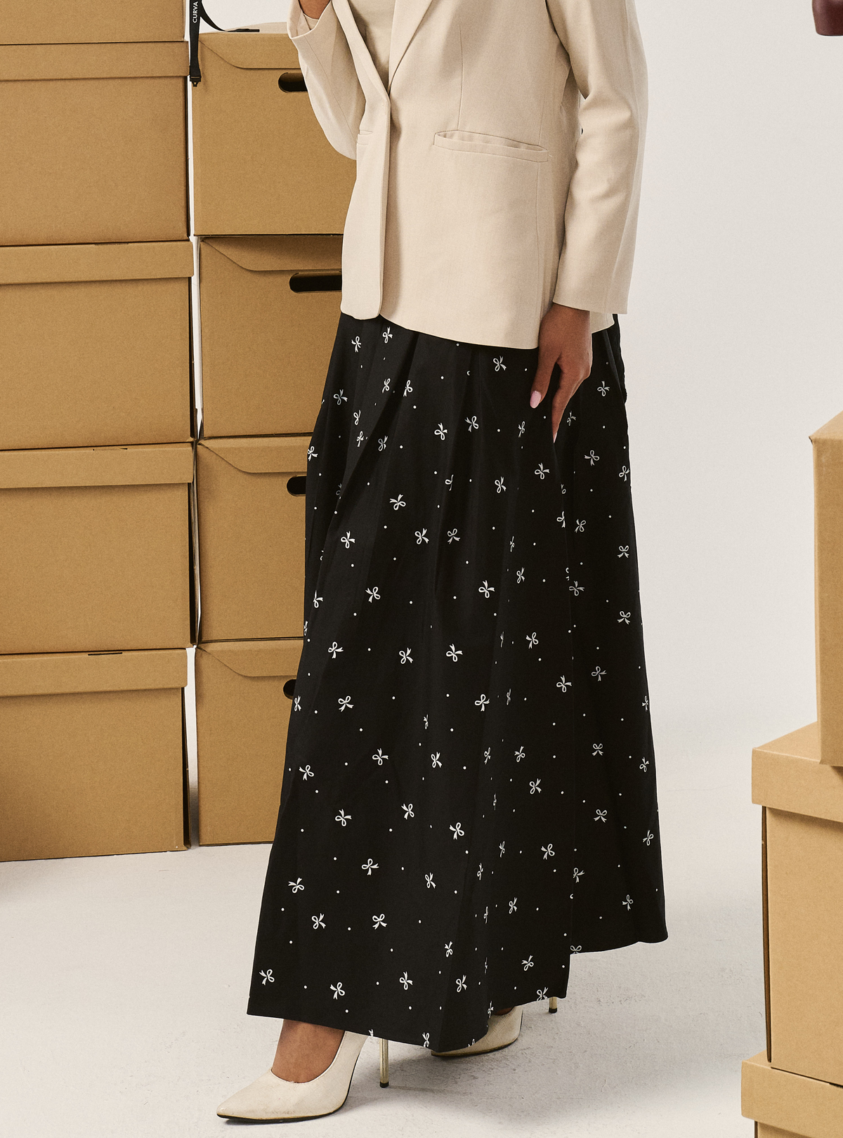 Alice Poplin Skirt - Black Coquette
