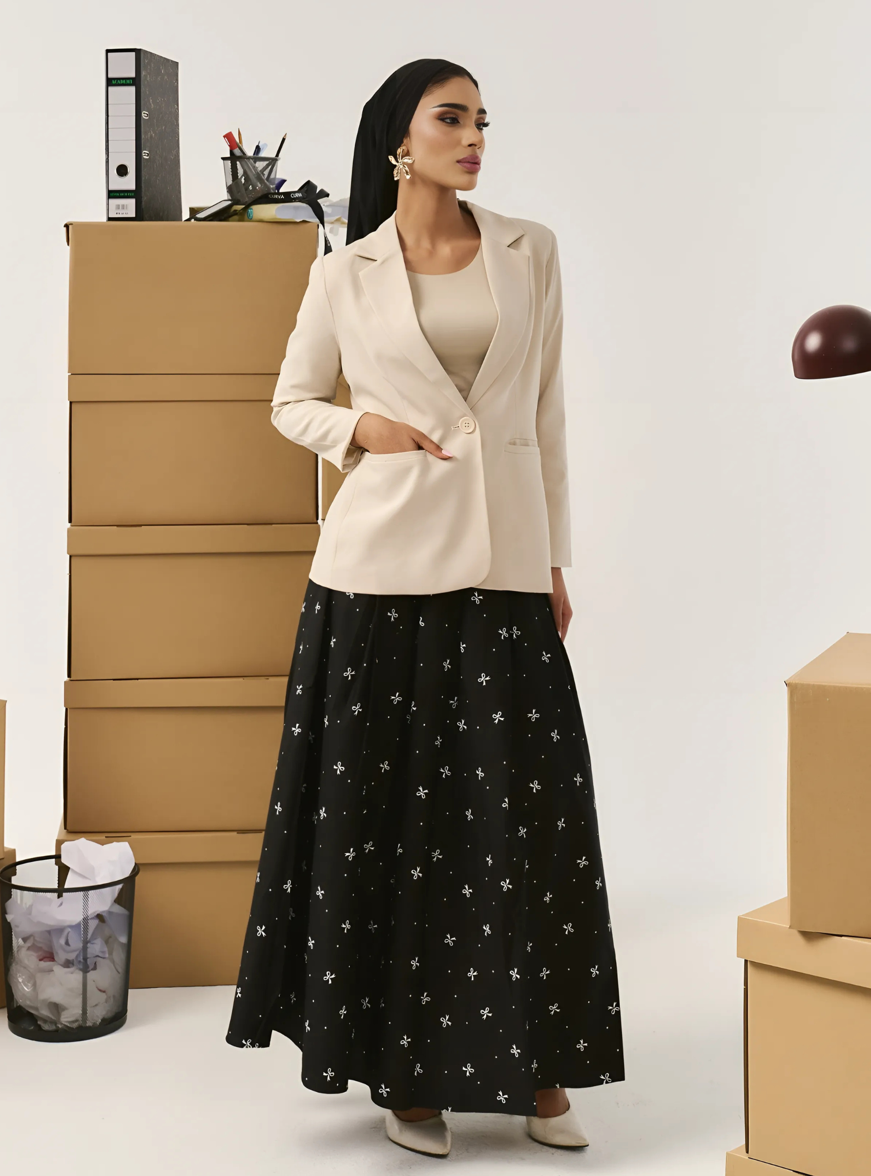 Ellie Sleek Cut Lapel Collar Blazer - Spanish Latte